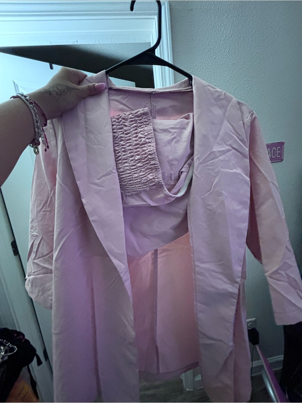 Light Pink Two-Piece Jacket and Top Set